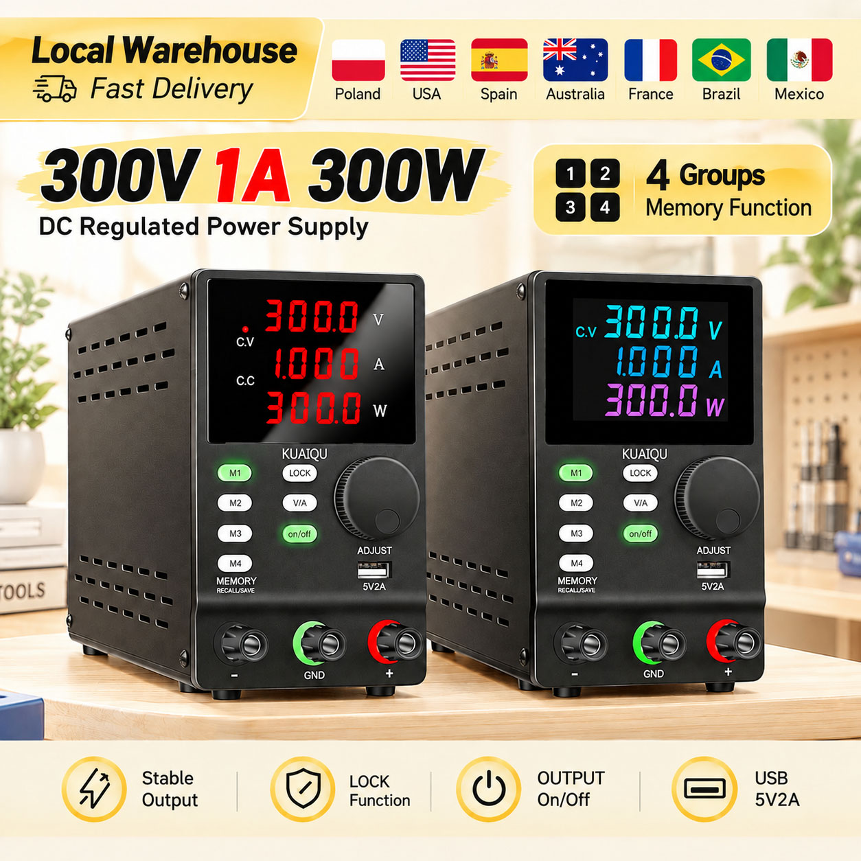KUAIQU 300V 1A 300W مصدر طاقة  - مراجعة Switching Dc Power Supply 300V 1A وسعره
